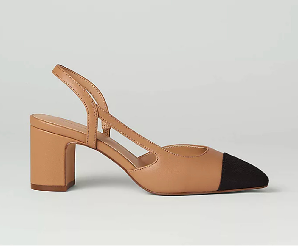 NWOB Ann Taylor Leather Cap Toe Slingback Pump 8.5